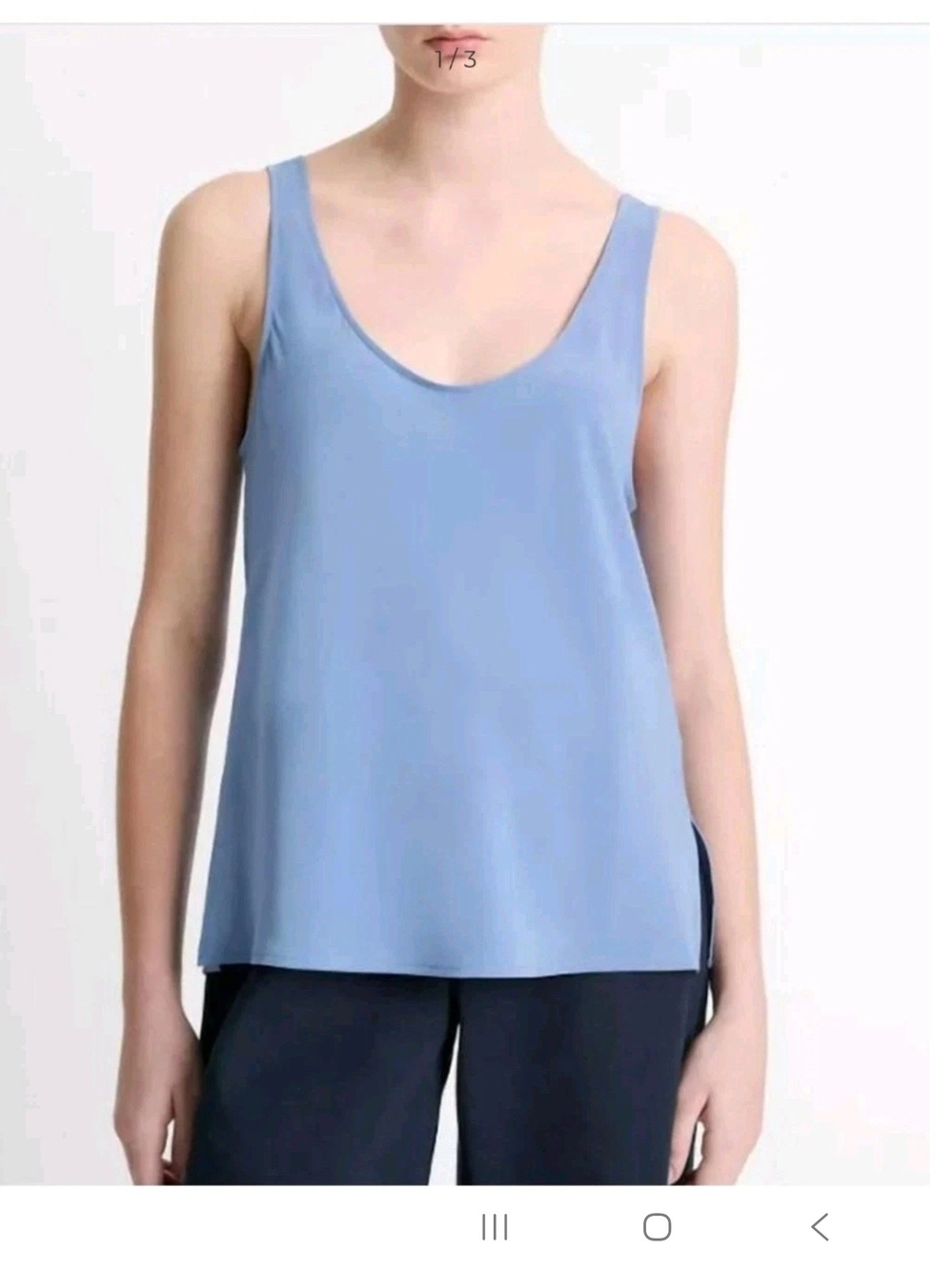 VINCE Women's Classic Stretch-Silk Bias Tank Top Blue Tidal Size XL NWT